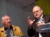 Roland Jeanneret und Artur K. Vogel (Chefredaktor Der Bund) am 19. Berner Medientag zum Thema  im Radiostudio Bern.