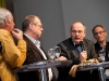 Roland Jeanneret, Artur K. Vogel (Chefredaktor Der Bund), Ueli Eckstein (Espace Media Groupe) und Urs Rueb (Media Plus AG) am 19. Berner Medientag zum Thema  im Radiostudio Bern.