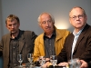 Hanspeter Sporri (Publizist), Roland Jeanneret und Artur K. Vogel (Chefredaktor Der Bund) am 19. Berner Medientag zum Thema  im Radiostudio Bern.