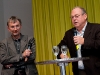 Hanspeter Sporri (Publizist) und Artur K. Vogel (Chefredaktor Der Bund) am 19. Berner Medientag zum Thema  im Radiostudio Bern.